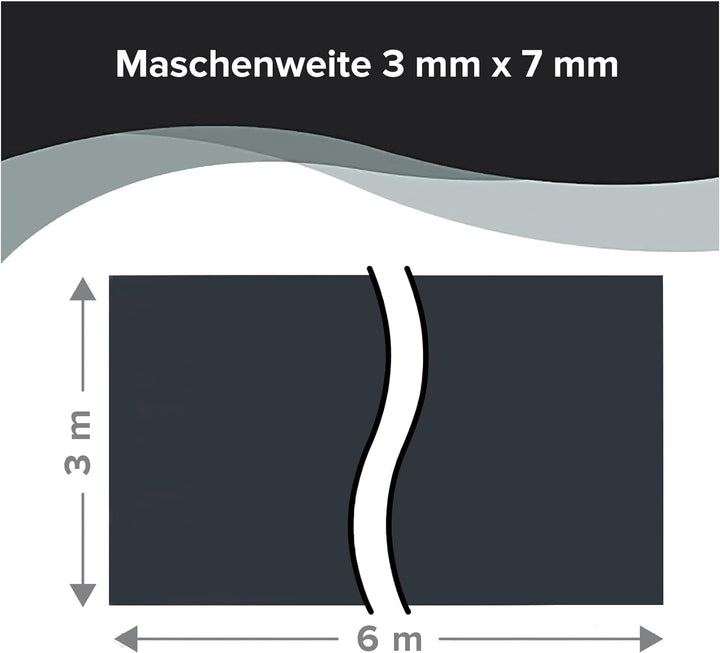 AGROFLOR® Hagelschutznetz, Grösse 3 x 6 m, schwarz - Robustes Netz für den Schutz von Obst, Gemüse,