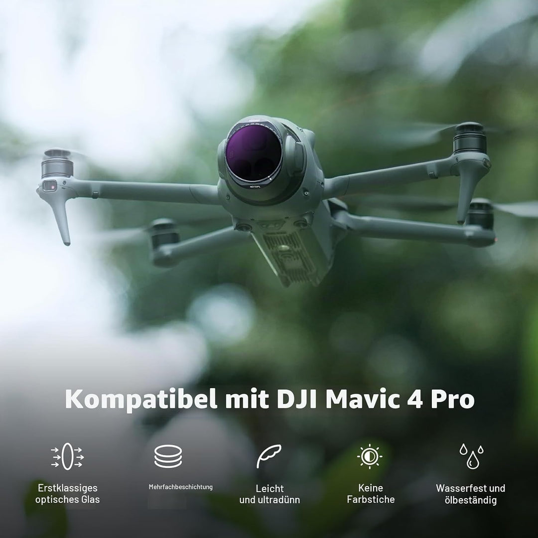 NEEWER ND Filter Set kompatibel mit DJI Mavic 4 Pro (4er Pack), aufschraubbarer ND8/PL+ND16/PL+ND32/