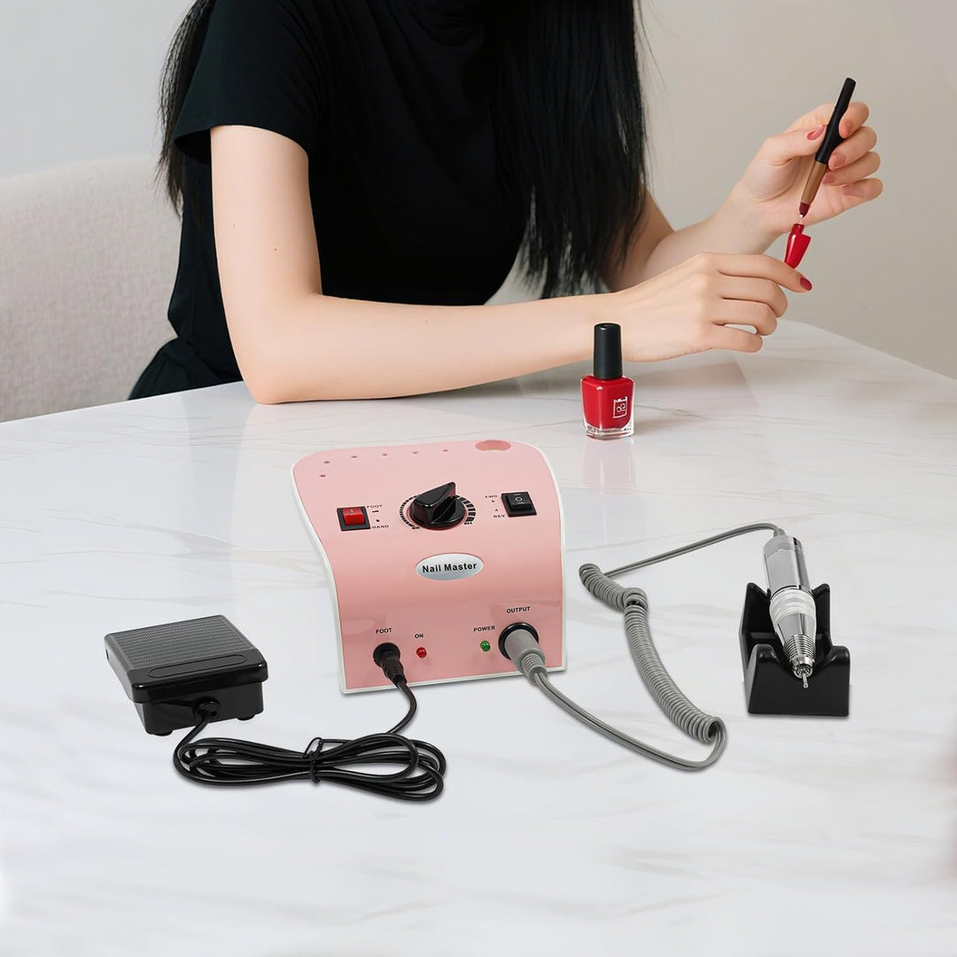 Nagelfräser für Gelnägel 35000 U/min, 35W Elektrische Nagelfeile 5 Bohrer | Leistungsstarker 35W Mot