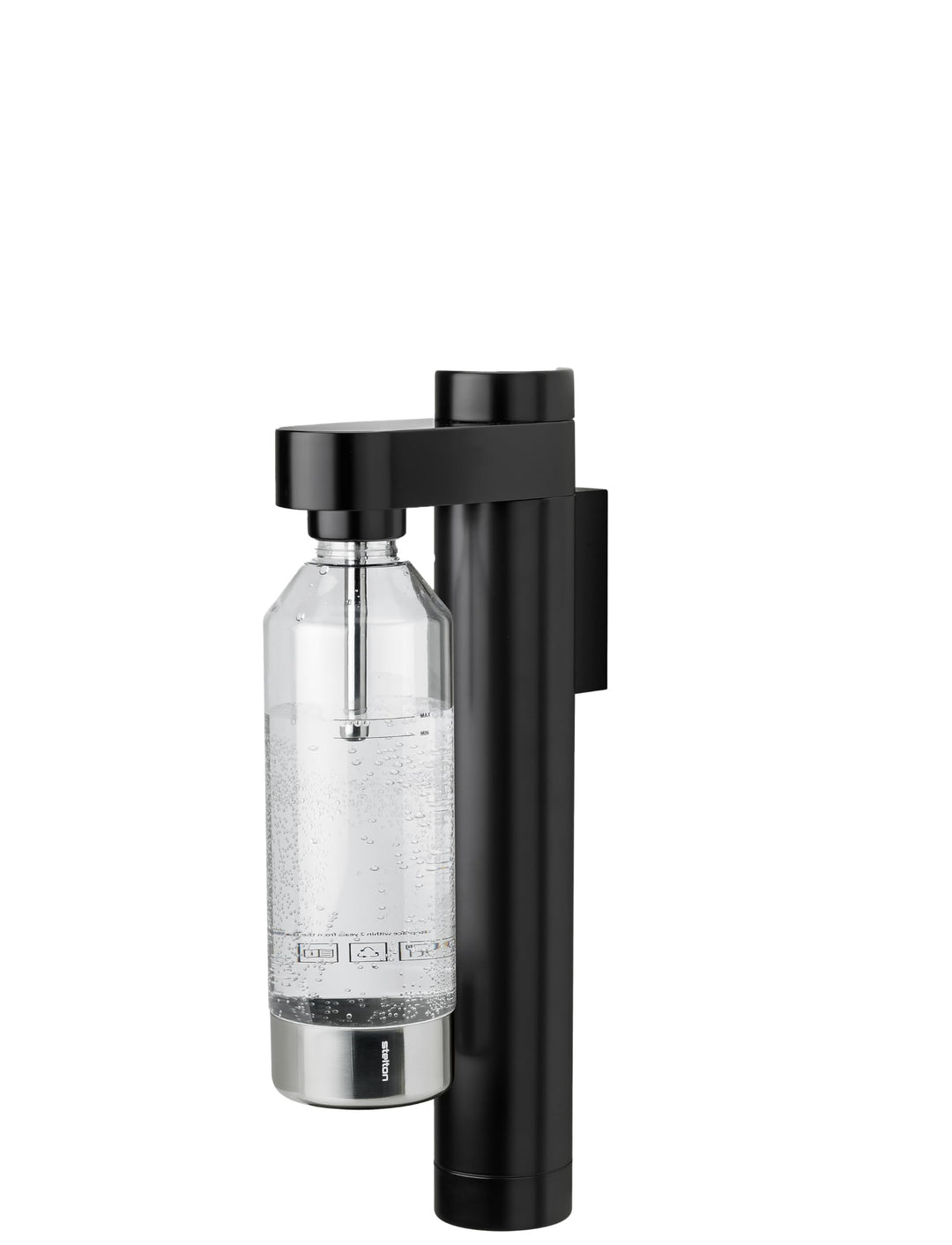Stelton Brus Wassersprudler, Wandhalterung mit Flasche, Premium Carbonator für Wasser mit CO2 - Eins