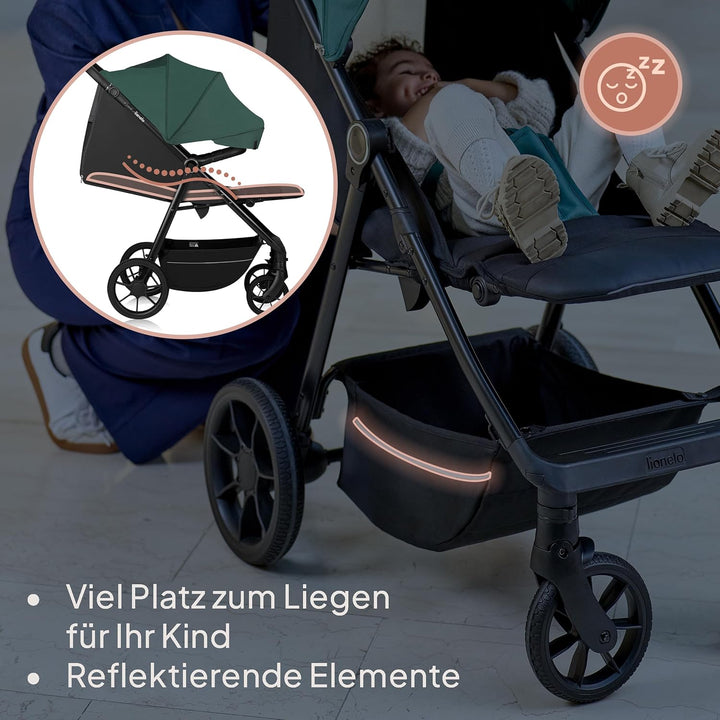 LIONELO MIRA Buggy bis zu 22 kg von 6 Monaten bis 4 Jahren Schwenkbare 360° Räder Volle Stossdämpfun