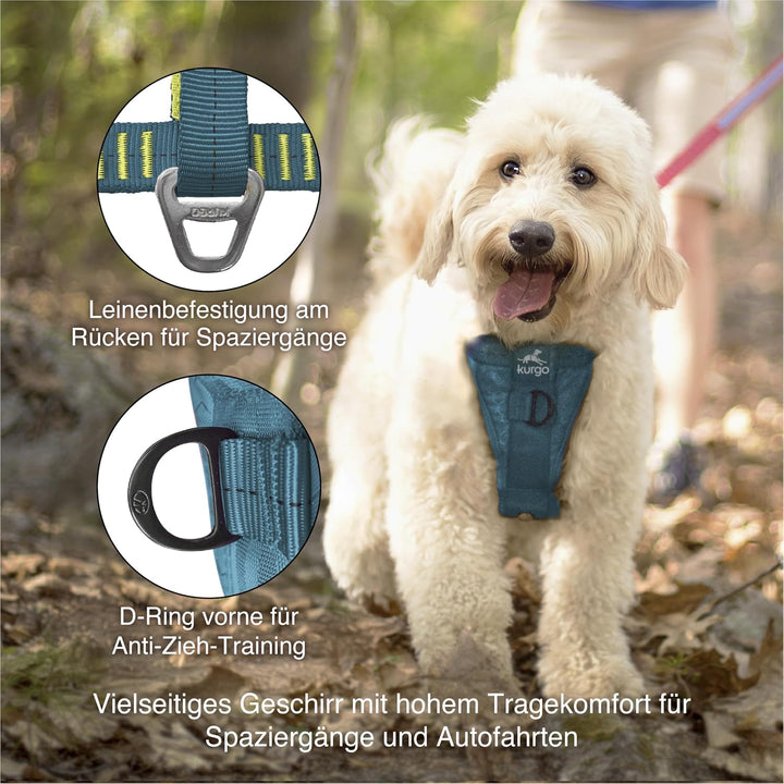 Kurgo Tru-Fit Hundegeschirr, Crash-Test-erprobtes Auto-Sicherheitsgurt, Für Hunde von 2 bis 5 kg, Gr