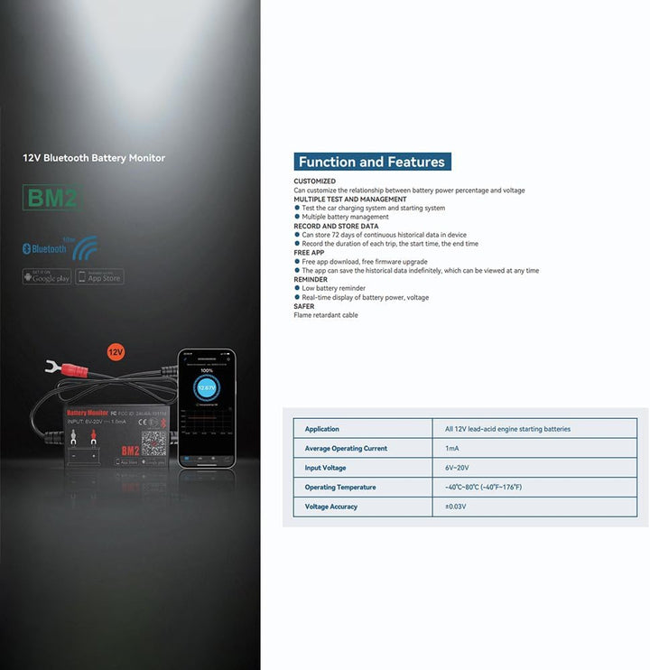 batterietester 12V Bluetooth Wireless Automotive Akku Last Tester Ladegerät Diagnose Analyzer Monito
