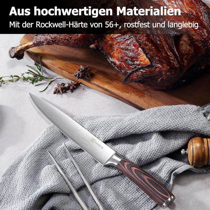 PAUDIN Fleischmesser Kochmesser, Klingenlänge 20 cm Küchenmesser Messer Chefmesser Allzweckmesser, U