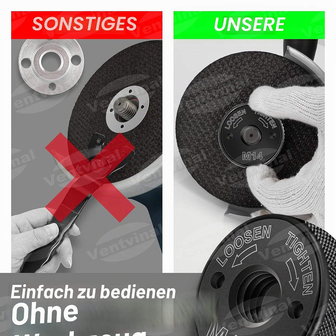 Schnellspannmutter SDS Clic M14, für alle Winkelschleifer von AEG, Black & Decker, Dewalt, Flex, Hit