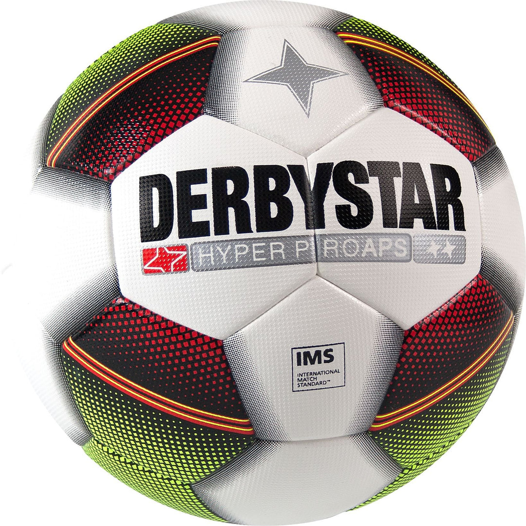 Derbystar Hyper Pro APS Spielball Weiss rot grün Grösse 5 weiss/Rot/Schwarz/Gelb 5, weiss/Rot/Schwar