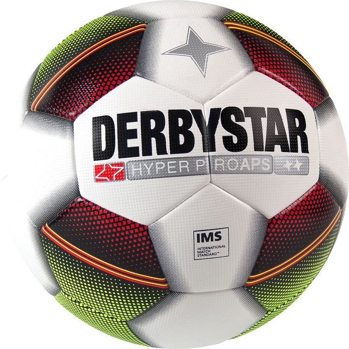 Derbystar Hyper Pro APS Spielball Weiss rot grün Grösse 5 weiss/Rot/Schwarz/Gelb 5, weiss/Rot/Schwar