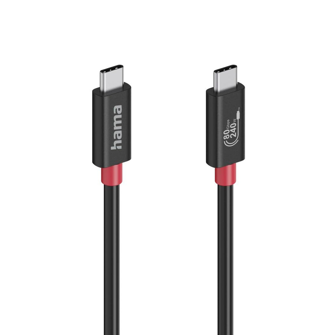 Hama USB-C-Kabel, E-Marker, USB4 Gen4, 80 Gbit/s, 5 A, 240 W, 1,00 m