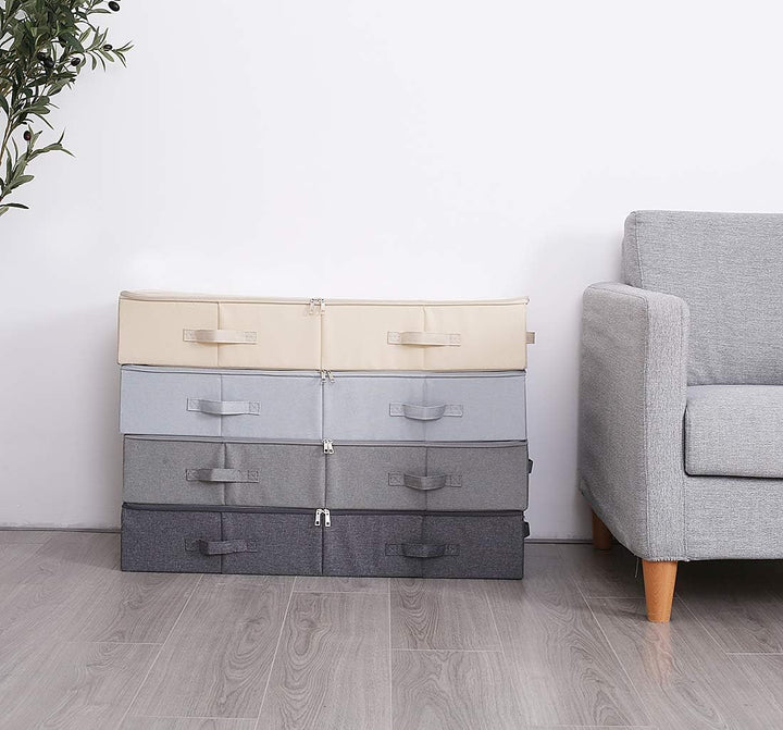 2er-Pack, geräumige, sichtbare PVC-Aufbewahrungsbehälter mit Deckel unter dem Bett für Schuhe, Decke