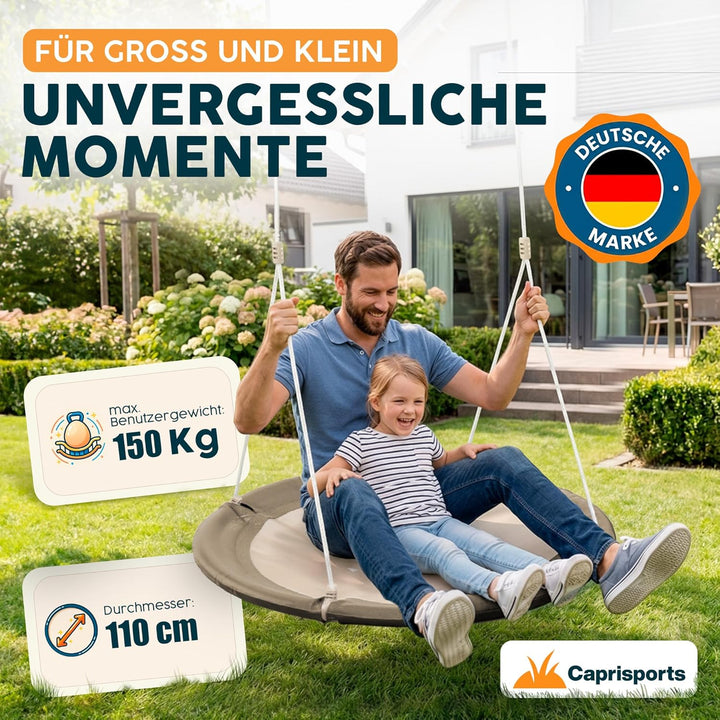 Nestschaukel Outdoor - [inkl. Abdeckhaube] - TÜV/GS geprüft - Höhenverstellbare Schaukel Outdoor und