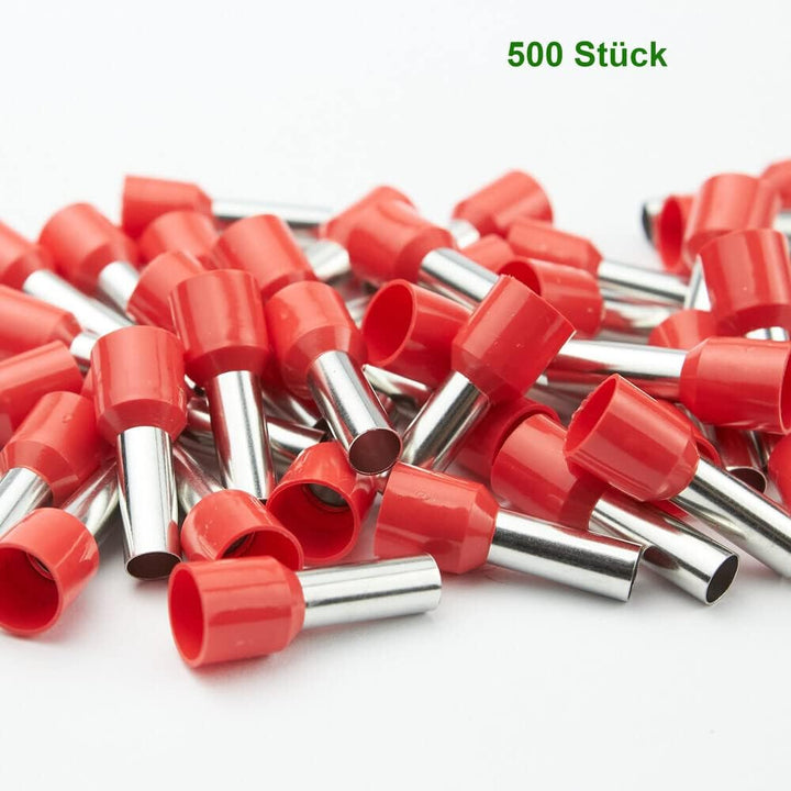edi-tronic Aderendhülsen isoliert 10mm² 500 St. E-10mm² rot 500x Aderendhülsen 10mm² isoliert, 500x