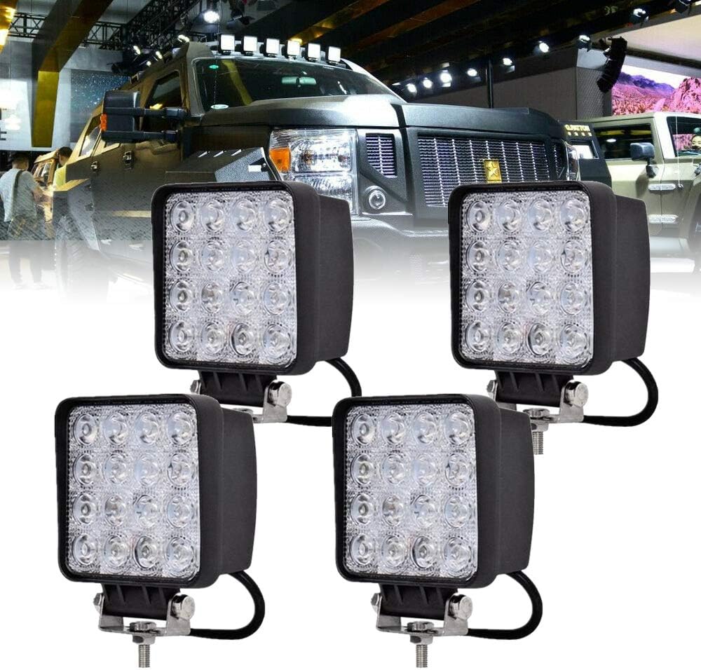 Froadp 4x 48W Offroad Scheinwerfer LED Arbeitsscheinwerfer Zusatzscheinwerfer Aussenlampen Aluminium
