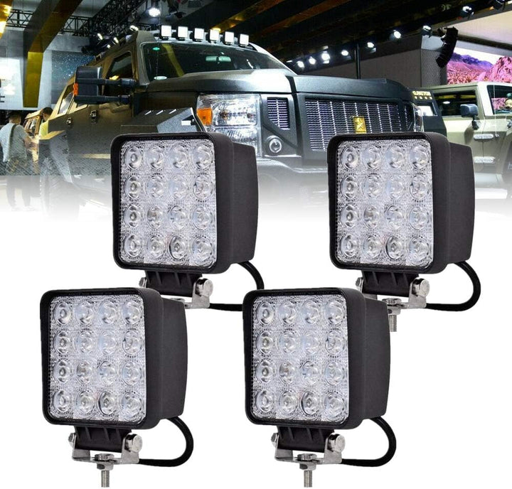 Froadp 4x 48W Offroad Scheinwerfer LED Arbeitsscheinwerfer Zusatzscheinwerfer Aussenlampen Aluminium