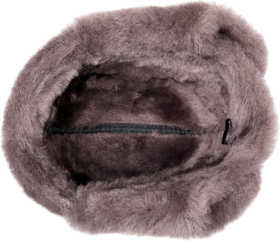 Unisex Fliegermütze aus Schafsleder, Russische Ushanka Trapper Winterfellmütze M Taupe, Braun, M Tau