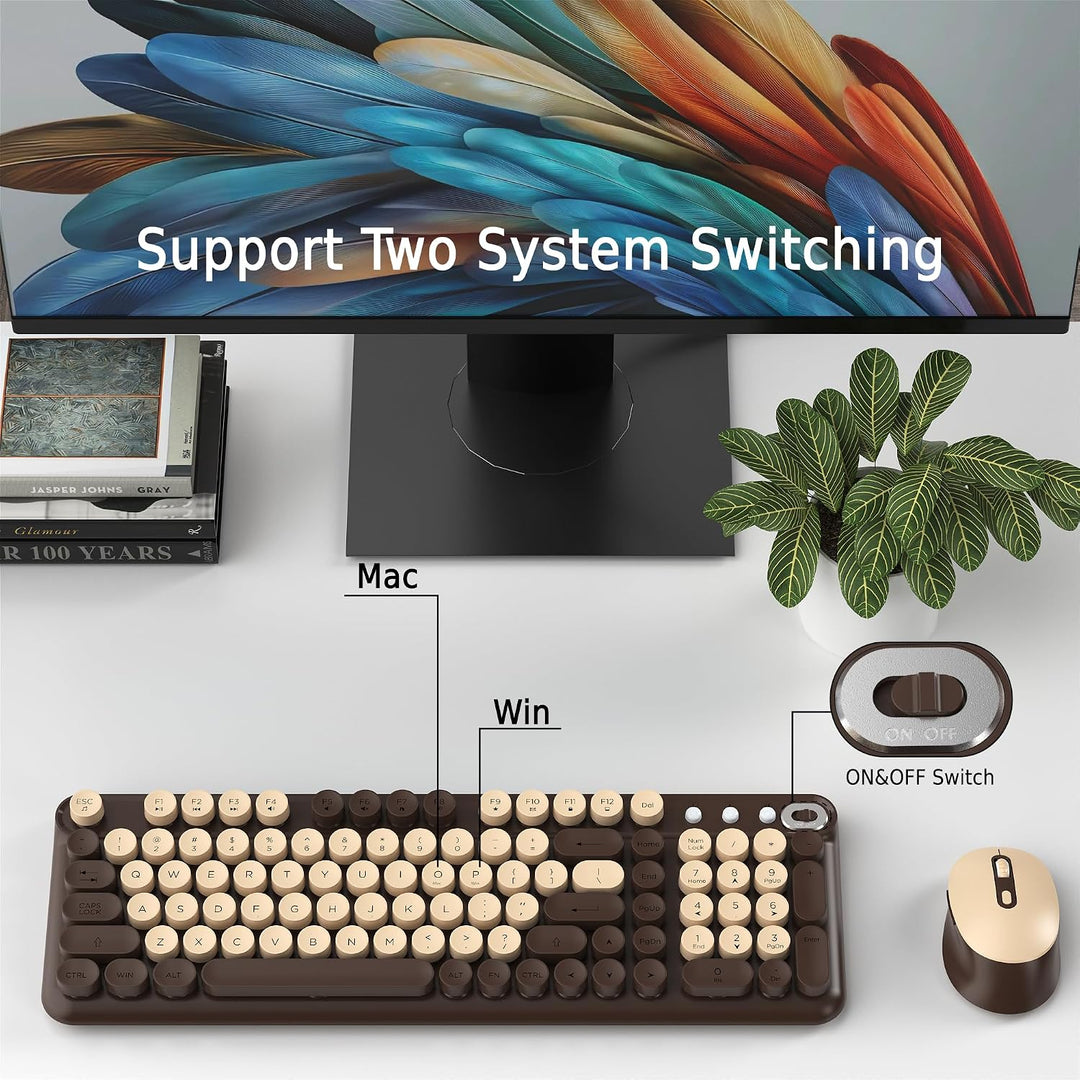 Kabellose Kombination aus Tastatur und Maus, 2,4 GHz kabellose Verbindung, kompatibel mit PC/Laptop/