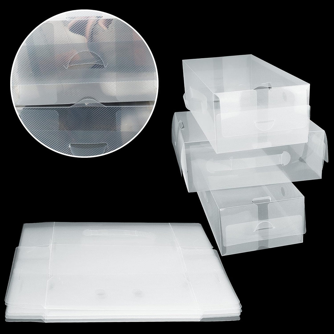 Kurtzy 10er Packung Durchsichtige Kunststoff-Schuhboxen 33x20x13cm - Geeignet für Damen-, Herren- un