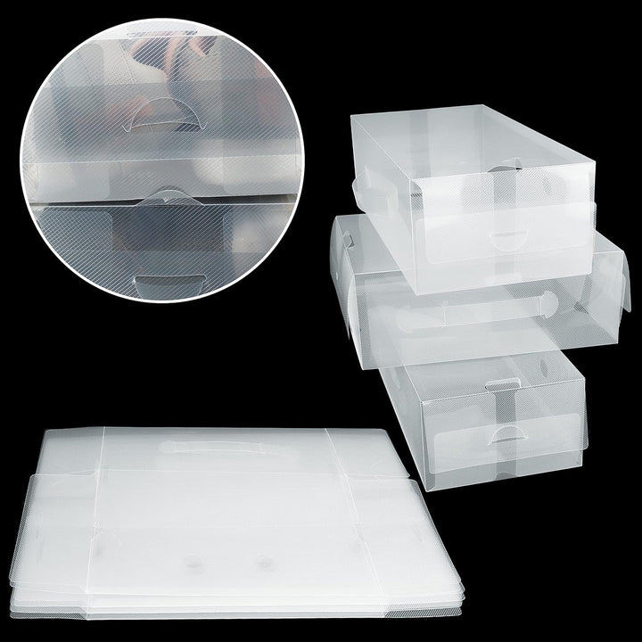 Kurtzy 10er Packung Durchsichtige Kunststoff-Schuhboxen 33x20x13cm - Geeignet für Damen-, Herren- un