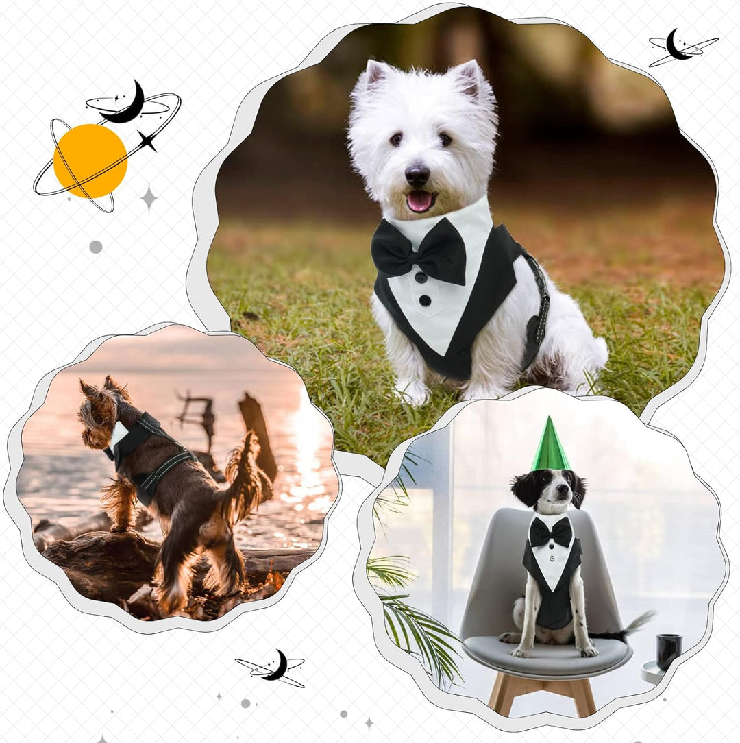 Smokinggeschirr für Hunde, kein Ziehen, Smoking, Westengeschirr mit Leine, verstellbar, für Hochzeit