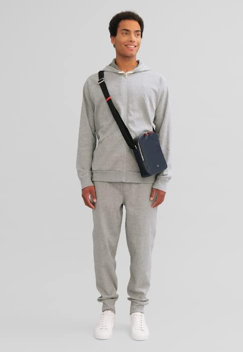 DUDU Herren-Handtasche aus echtem Leder, verstellbare Umhängetasche, kleines kompaktes Design, mehre