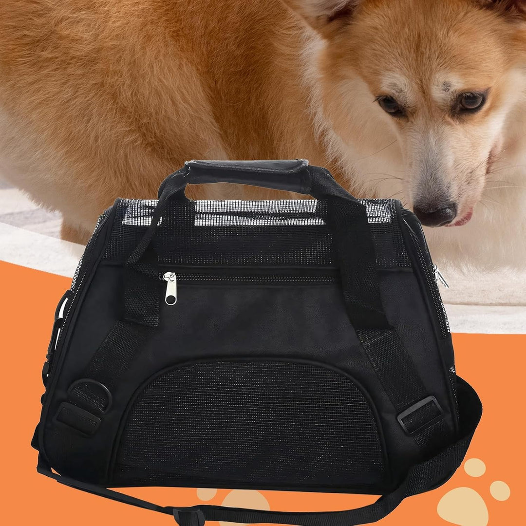 Hundetransporttasche | Mit Gepolsterter Verstellbarer Tragegurt-Tasche | Atmungsaktive Zusammenklapp