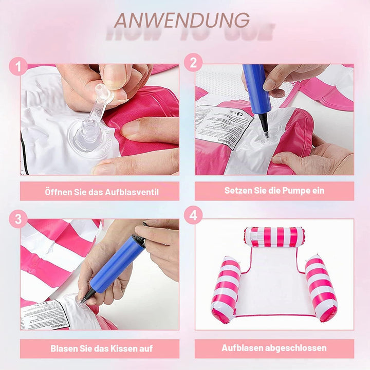 Luftmatratze Pool Wasserhängematte für Erwachsene, Xndryan 2 Stück 4 In 1 Aufblasbare Tanning Pool H