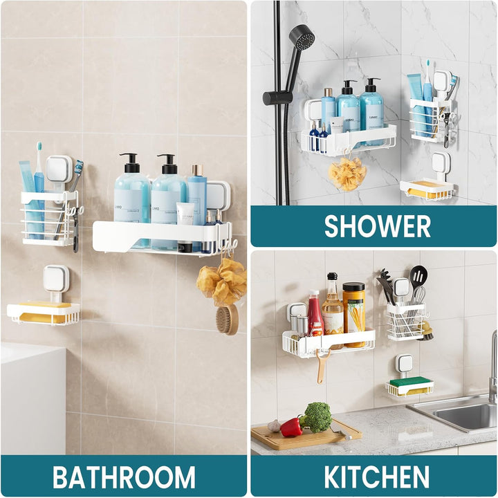 TAILI Duschablage Ohne Bohren Rostfreie Duschregale für die Dusche Grosse Kapazität Bad Organizer Oh