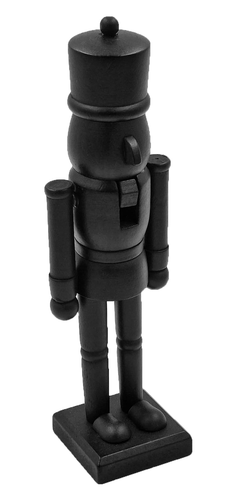 matrasa Nussknacker Figur Schwarz aus Holz - Weihnachtsdeko Dekoration Weihnachten 25 cm (mit Helm),