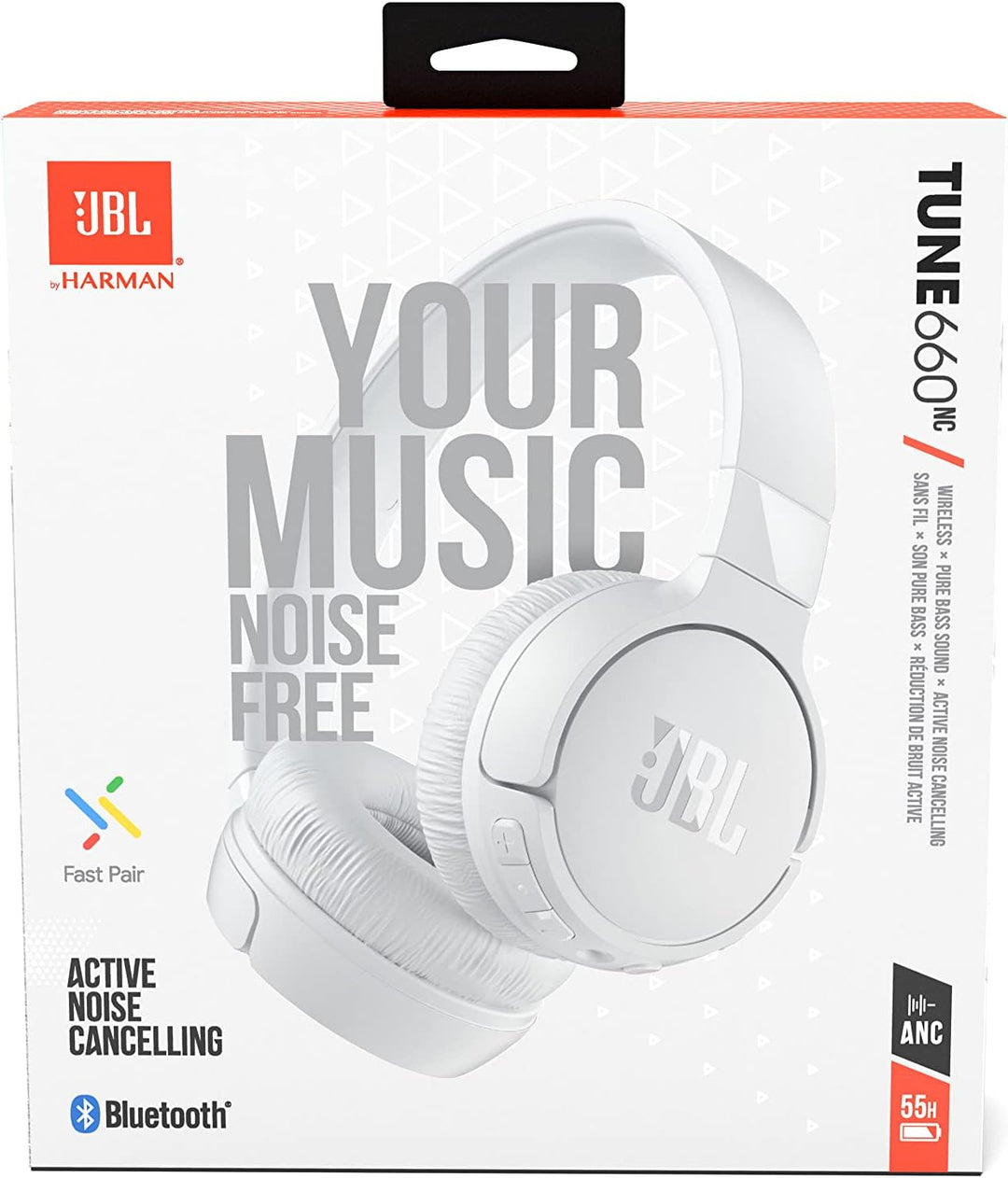 JBL Tune 660 BTNC On-Ear active Noise Cancelling Kopfhörer – JBL Pure Bass Sound – Via Bluetooth- od