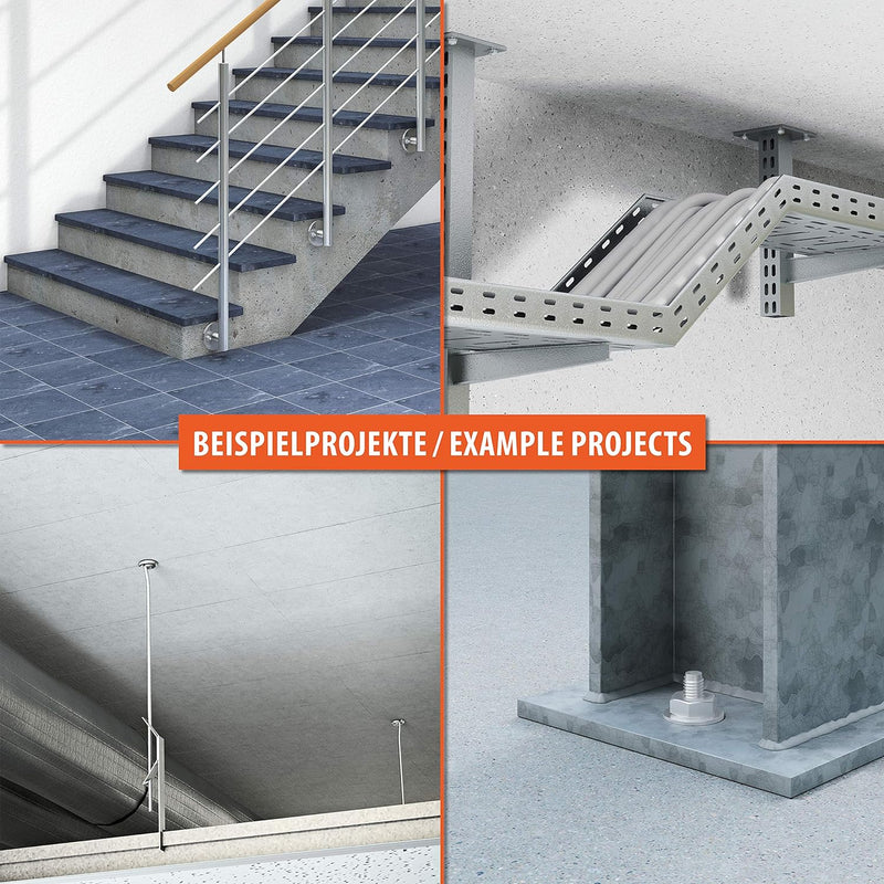 TOX Bolzenanker S-Fix Pro M10 x 90/10 mm 50 Stück 04010215 verzinkt M10 x 90/10 mm Für gerissenen un