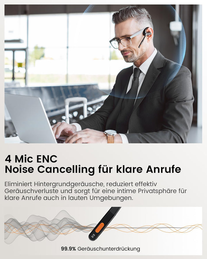 EKSA S30 Open Ear Bluetooth Kabellose Kopfhörer, Bluetooth 5.3 kabellose Headphones mit ENC Mikrofon
