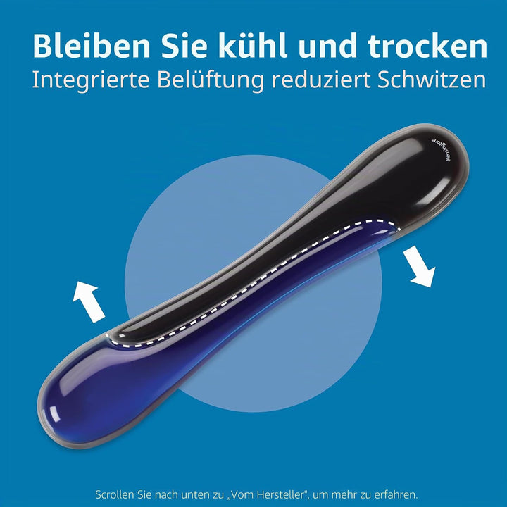 Kensington ergonomische Duo Gel Tastatur Handgelenkauflage, 94 x 483 mm, Rutschfeste und bequeme Han