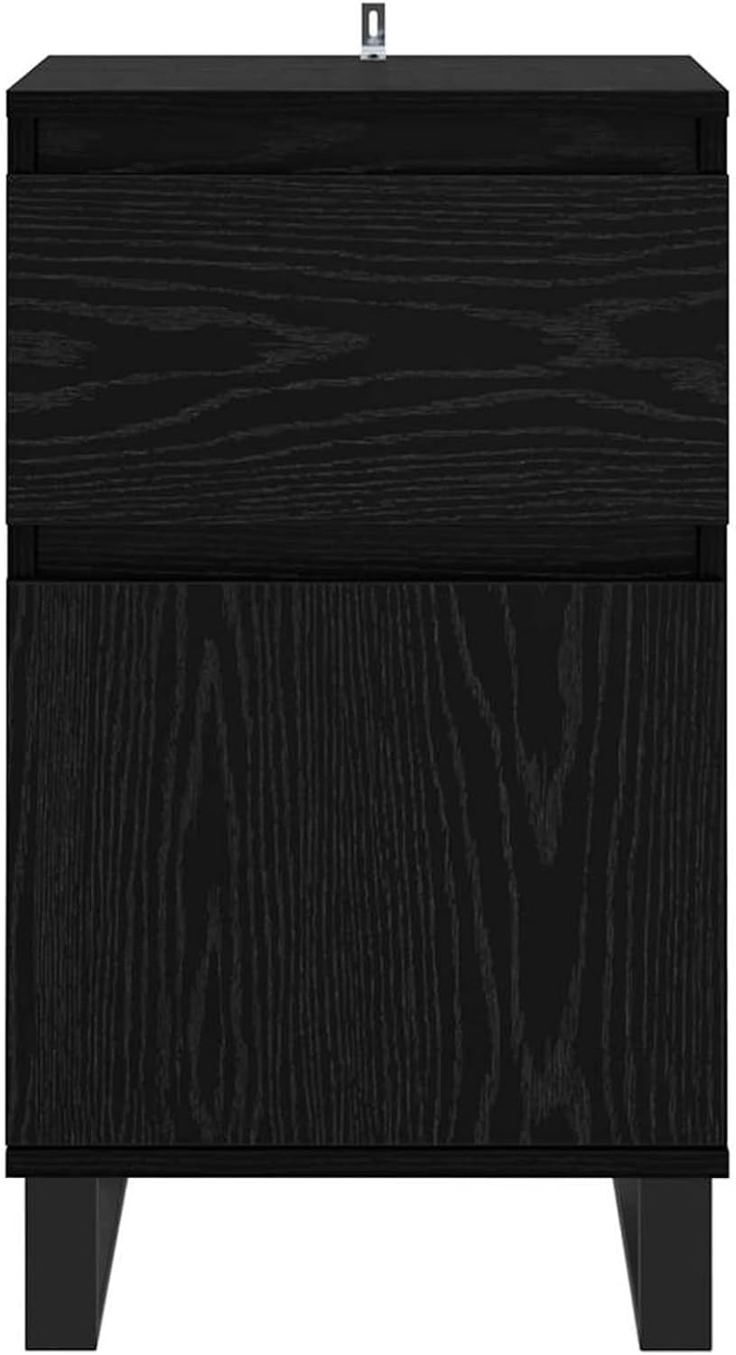 Homgoday Sideboard Schwarze Eiche 35 x 40 x 70 cm Holzwerkstoff Anrichte Model881770