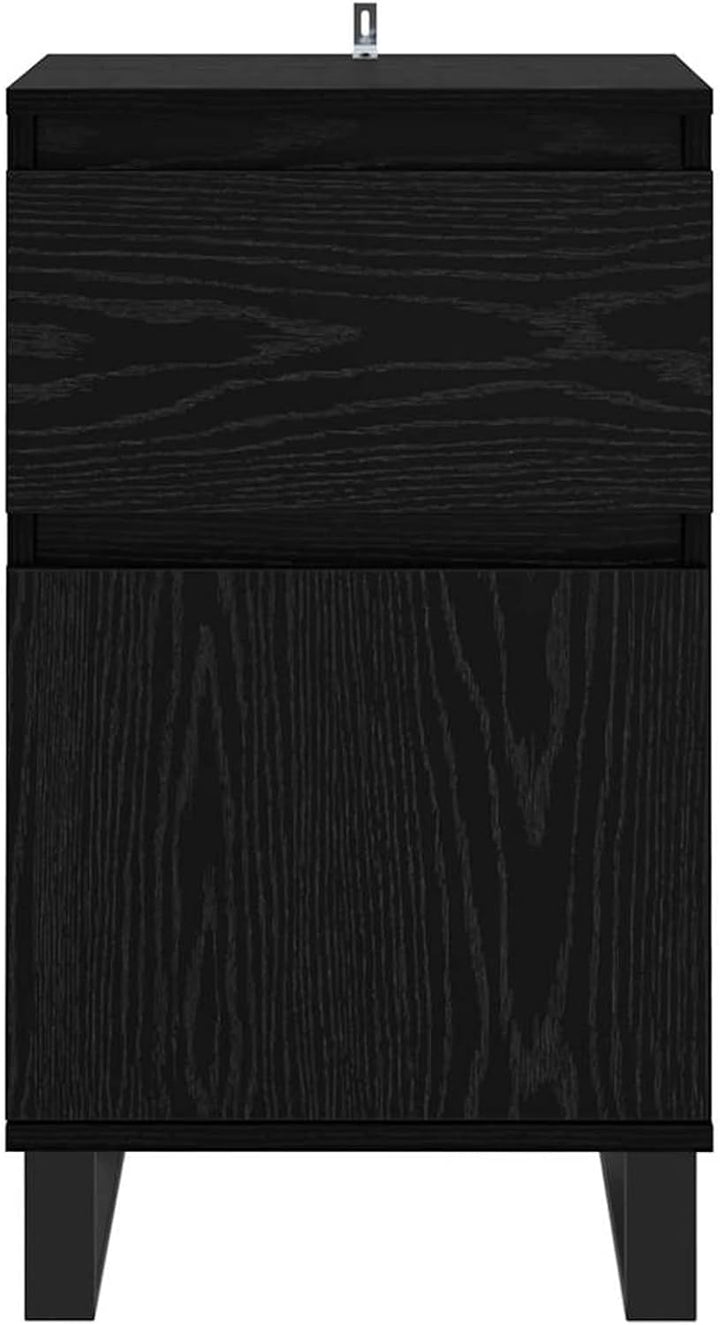 Homgoday Sideboard Schwarze Eiche 35 x 40 x 70 cm Holzwerkstoff Anrichte Model881770