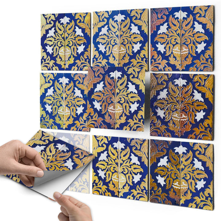 50 Stück Fliesenfolie für Bad und Küche 15x15 cm - Klebefliesen, Mosaikfliesen - Aufkleber Fliesen s