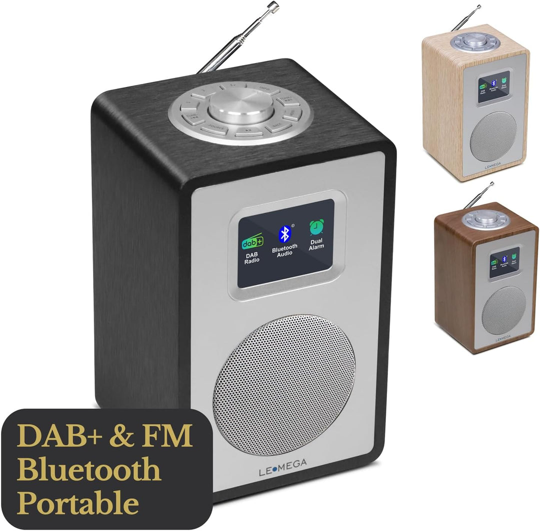 LEMEGA CR4+ DAB Radio Mit Bluetooth(Holzgehäuse,Tragbares DAB Plus Radio,Küchenradio,UKW-Radio,Doppe