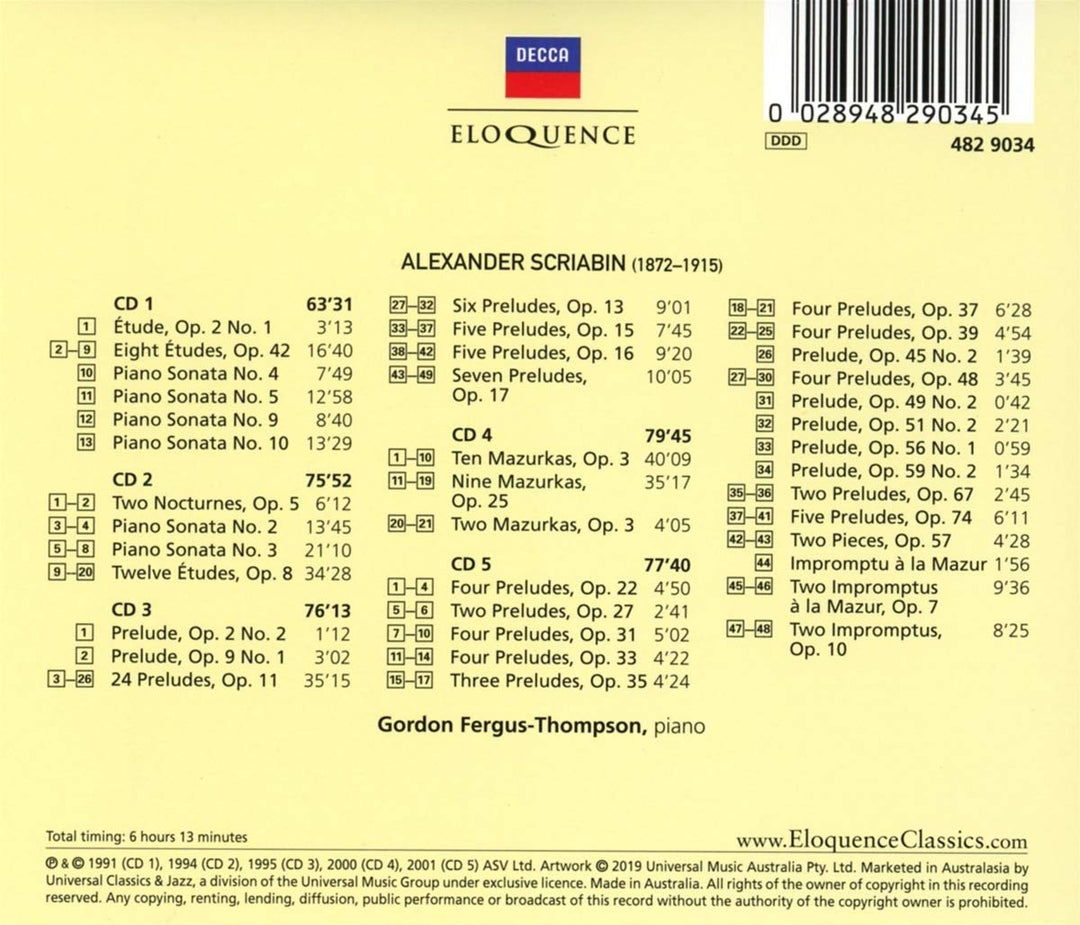 Klavierwerke, Audio-CD