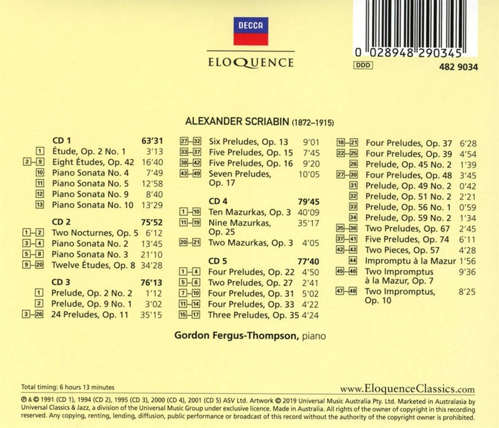 Klavierwerke, Audio-CD