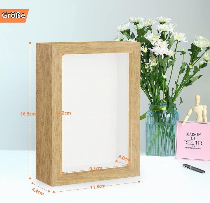 Anhow 2er 3D Bilderrahmen zum Befüllen, 3D Bilderrahmen Tiefer Objektrahmen 10 x 15 cm mit Transpare