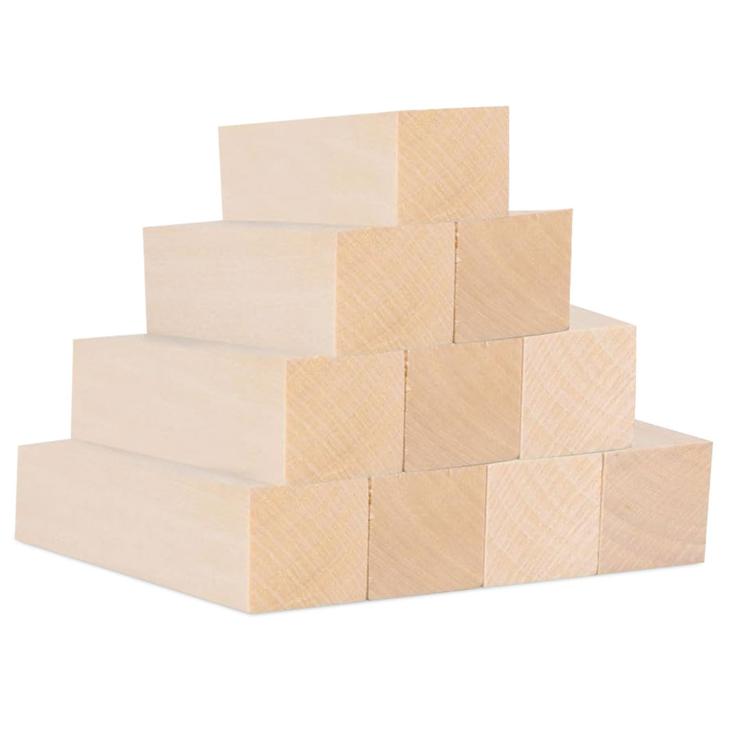 Schnitzholz, 10 Stück Lindenholz Holzblöcke zum Schnitzen, 3,8x3,8x15cm Schnitzen Holzblöcke Unbehan