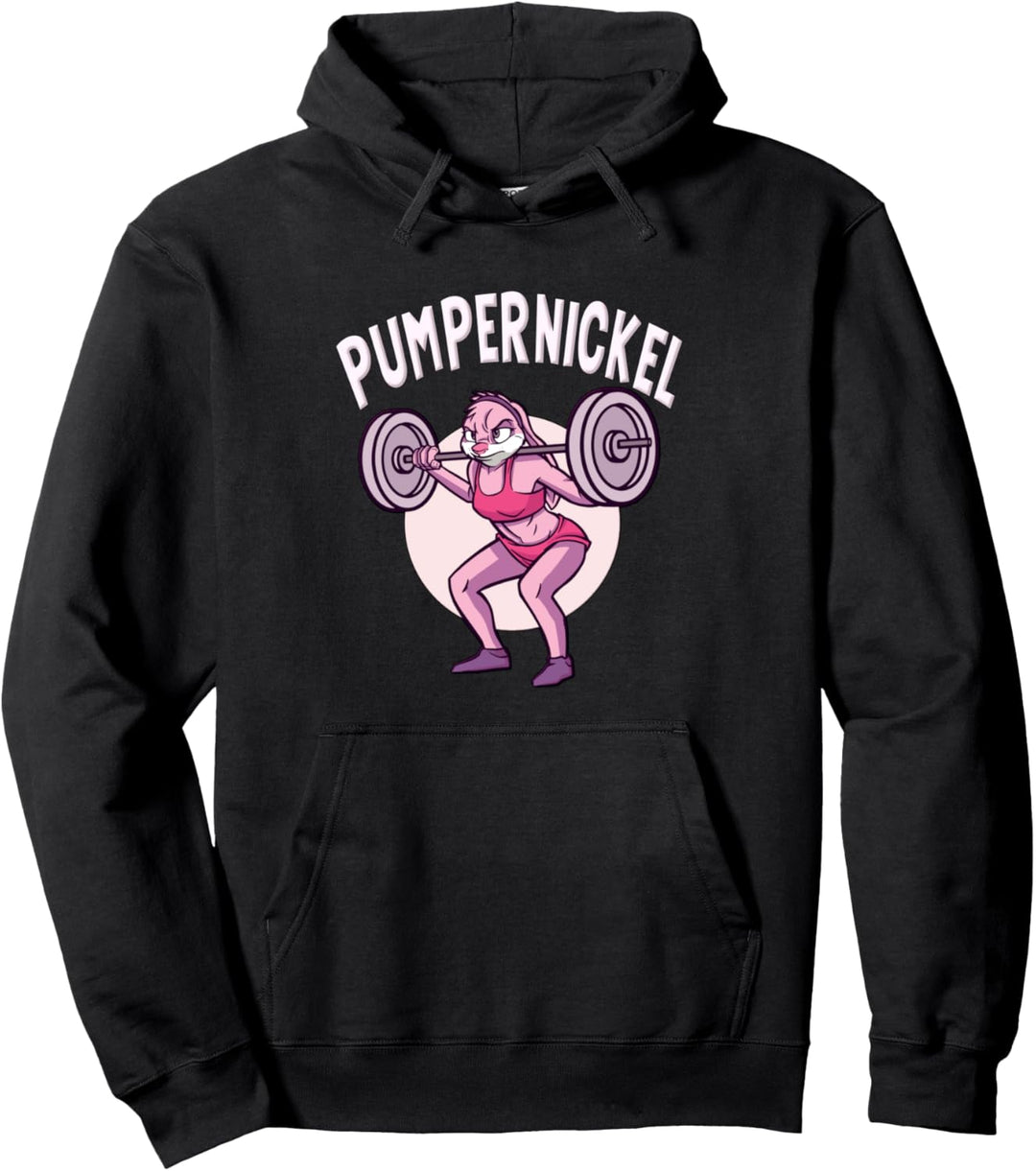 Lustig Fitness Coach Pumpernickel Hase Workout Bodybuilding Pullover Hoodie