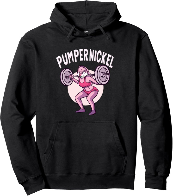 Lustig Fitness Coach Pumpernickel Hase Workout Bodybuilding Pullover Hoodie