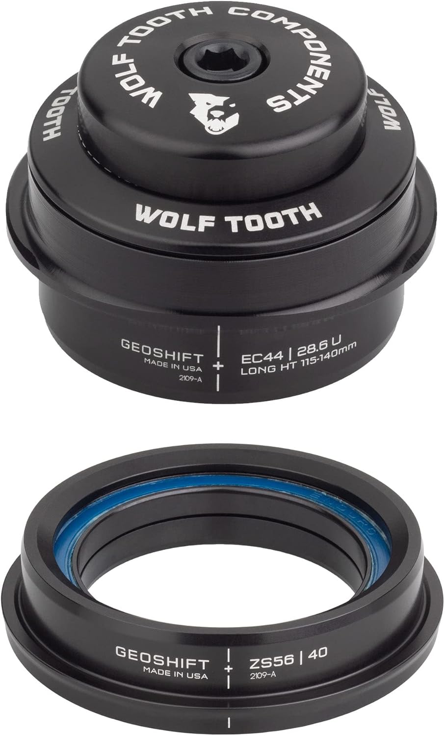 Wolf Tooth EC44 Upper ZS56 GeoShift unten 2 Grad Performance Angle Headset kurz XL, XL