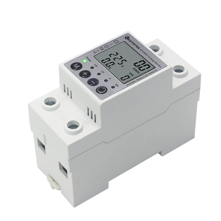 KETOTEK LCD Digitaler Wechselstromzähler Stromzähler Hutschiene 1 Phasig Energiezähler KWh Zähler Le