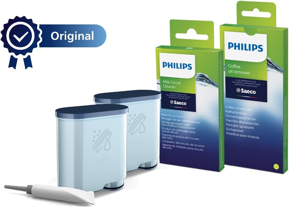 Philips Wartungskit wie CA6707/00 - Pflegeset für optimalen Schutz, 2 AquaClean Filter & Schmierfett