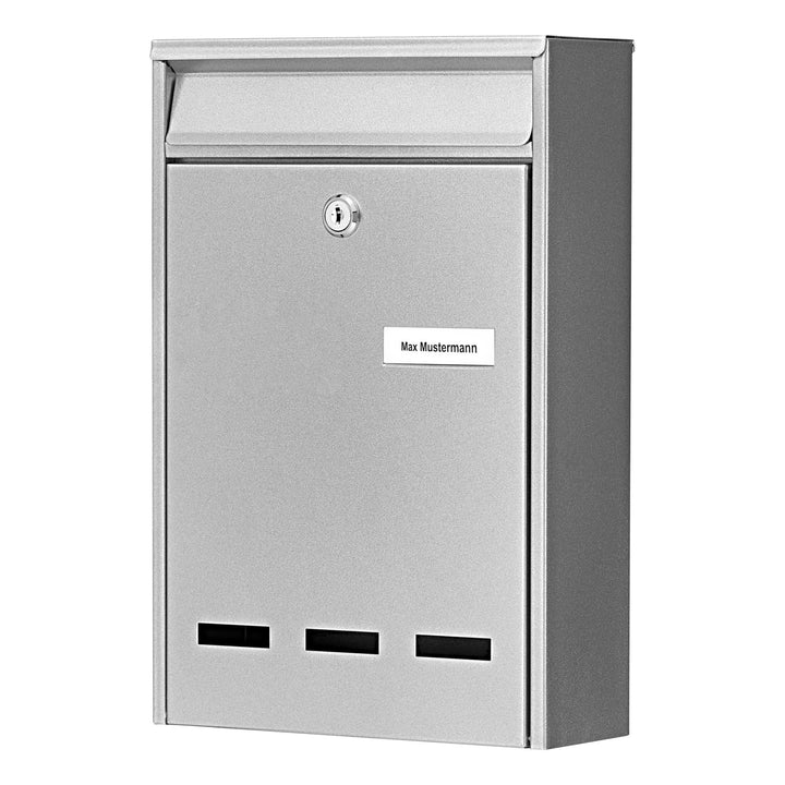 Burg-Wächter Anlagenbriefkasten, A5 Einwurf-Format, Verzinkter Stahl, Pocket 5871 Si, Silber, Silber