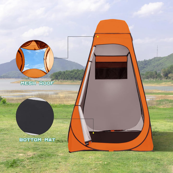 BRIAN & DANY Duschzelt Camping, Pop Up Toilettenzelt, Tragbares Umkleidezelt mit Regenschutz und Fen