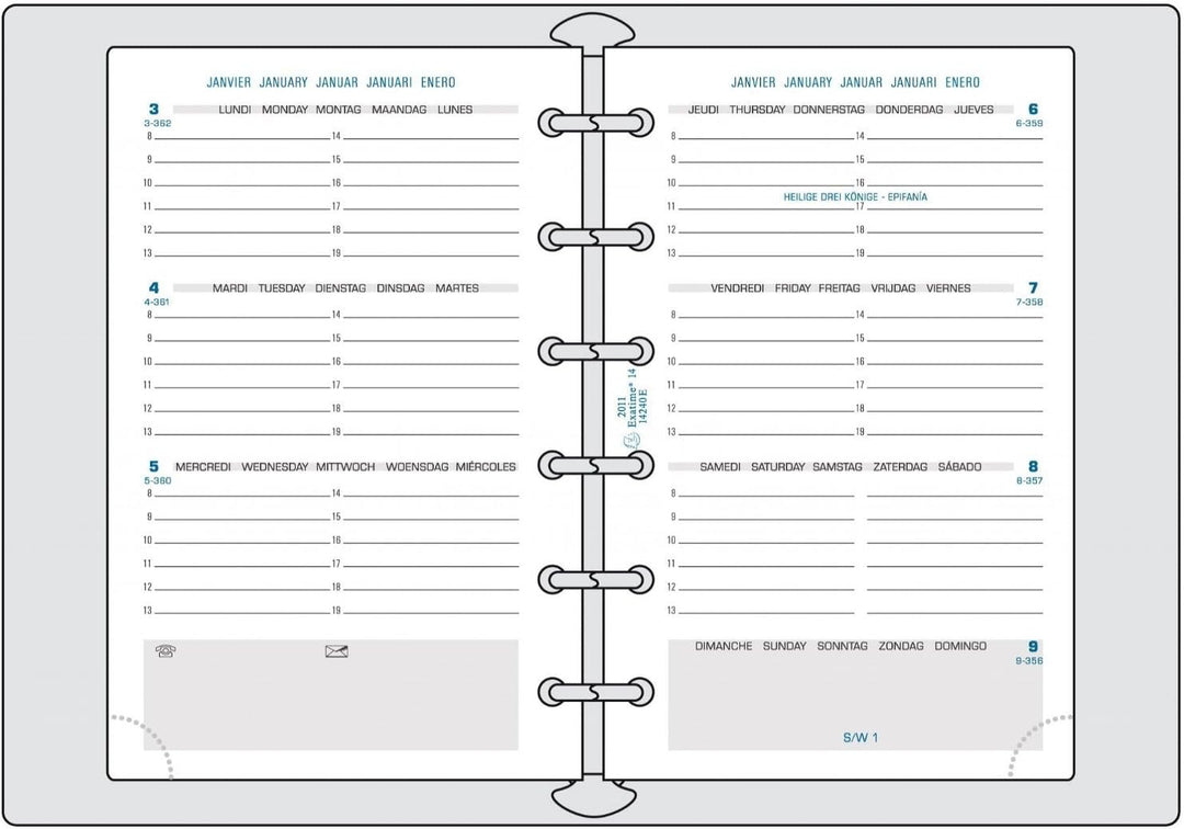 Exacompta Dual Exatime 14 Organizer September 2016 bis Dezember 2017, schwarz