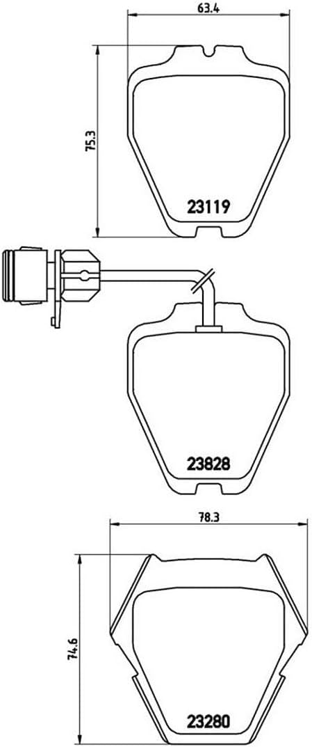 Brembo P 85 054 Bremsbelagsatz, Scheibenbremse - (4-teilig)