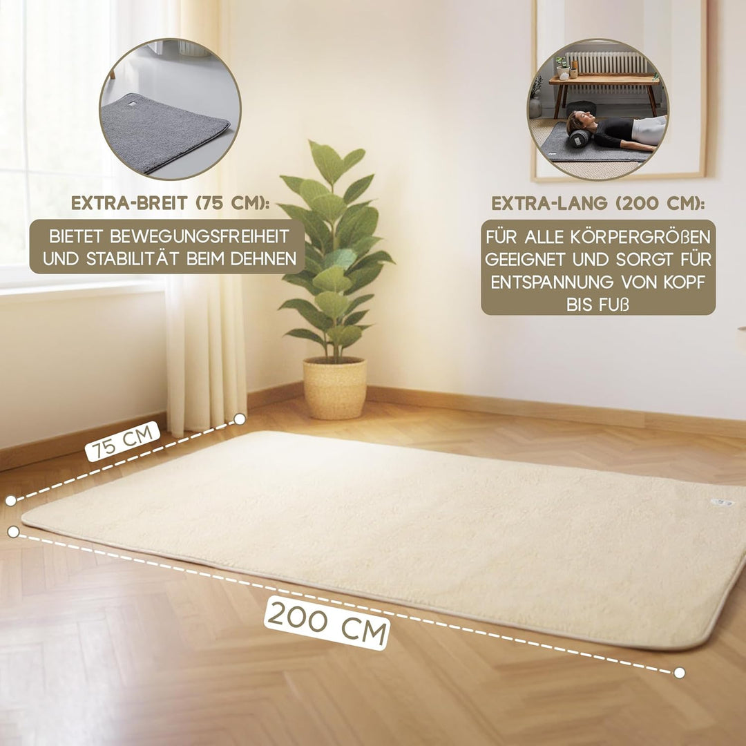 Yogamatte Schafwolle | Natürlich Merino Wolle Trainingsmatte | Yogamatte rutschfest | Hautfreundlich