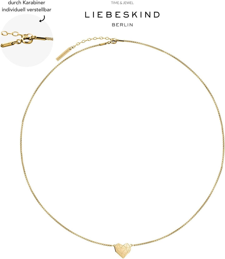 LIEBESKIND BERLIN Damen-Collier Edelstahl Gold Single, Gold Single